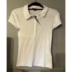 Jcrew Ribbed Henley Short Sleeve Shirt Womens Sz‎ S Basic Casual Staple Layers